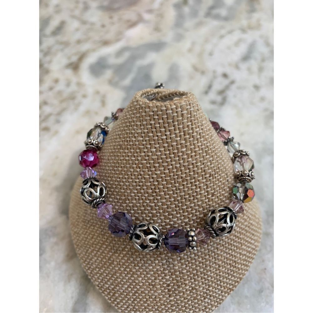 Austria Crystal BaliâSterling Bracelet with Tennis Charm #tennis #handmade